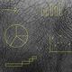 Math shapes and graphs, the skin of an elephant in the background