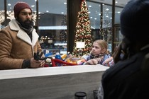 Himesh Patel and Matilda Lawyer in Station 11