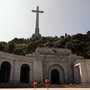 Spain's Valley of the Fallen, where Franco is buried. A large cross sits on a hill atop a monument.