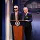 Pete Davidson and James Austin Johnson as "real" and "alternate-universe" Joe Bidens, respectively on "SNL."