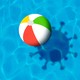 An illustration of a beach ball casting a virus-shaped shadow