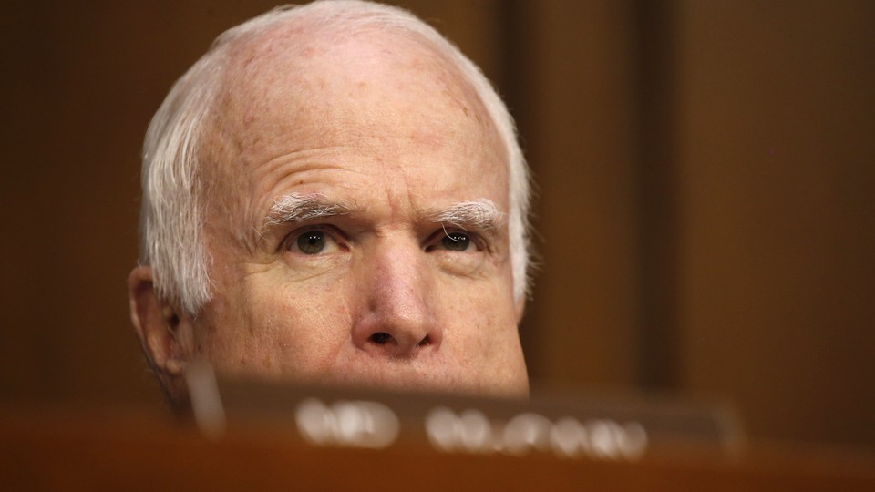 Senator John McCain during the James Comey testimony in June 2017