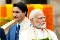 A photo of Trudeau and Modi.