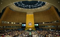 An image of a crowded room for the UN climate conference