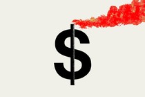 illustration of a dollar sign emitting a flare of smoke