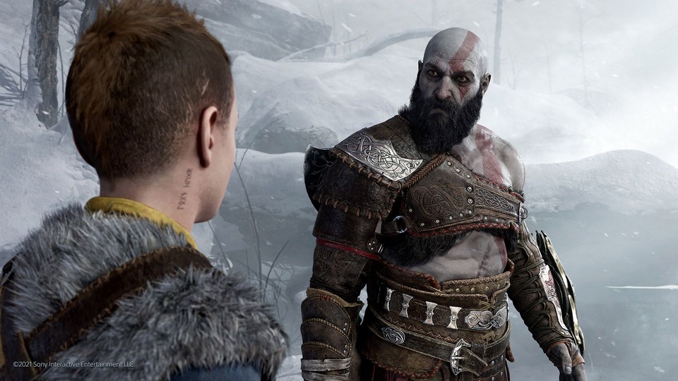 Atreus (left) and Kratos (right) in ‘God of War: Ragnarok’