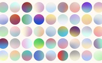 An assortment of round Twitter avatars that look like color gradients