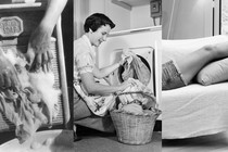 A photo-illustration showing various household chores