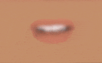 Distorted view of a speaking mouth