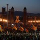 People wave Catalan separatist flags at a rally