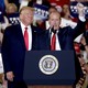 Donald Trump and Dan Bishop at a rally in Fayetteville, North Carolina, on September 10