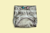 a dollar bill pinned up like a diaper