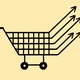An illustration of a shopping cart morphing into a graph of rising prices.