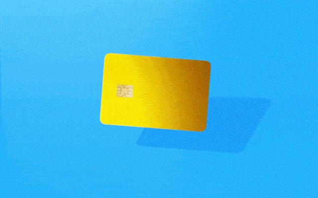 A shiny metal credit card