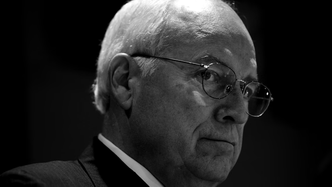 Black-and-white photograph of Dick Cheney
