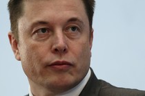 A close up of Elon Musk's face