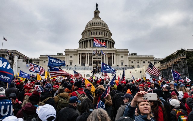 Crowds of Trump supporters outside the Capitol on January 6, 2021.