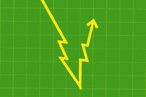 Illustration of a line graph in the shape of a lightning bolt