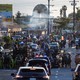 A scene of civil unrest in Los Angeles