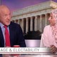 Asma Khalid, the White House correspondent for The NPR Politics Podcast, and Mark Leibovich, a staff writer at The Atlantic, pictured talking on the Washington Week set, above a chyron reading "Age & Electability"