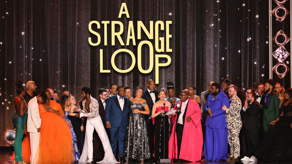 The cast and crew of "A Strange Loop" accepts the award for Best Musical onstage at the 75th Annual Tony Awards.