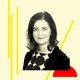 Emma Donoghue overlaid on geometric shapes