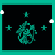 The logo of the U.S. Public Health Service: A medical staff with two snakes intertwined and wings is crossed with a Marine anchor; three stars appear, one at left, one at right, and one above