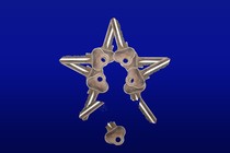 Illustration of house keys—some of which are broken—arranged in the shape of a star