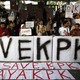 Activists hold a rally supporting the KPK at its headquarters in Jakarta in January 2015.