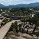 Debris in the aftermath of Hurricane Helene, in Asheville, North Carolina