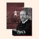 Photo-illustration of Alan Garber and Harvard's campus