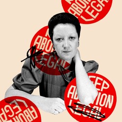 An illustration of Norma McCorvey.