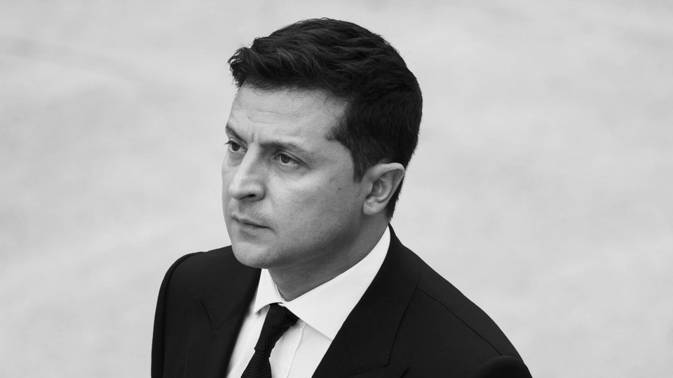 A close-up of the president of Ukraine