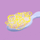 Image of a hairbrush, with drawn hair.