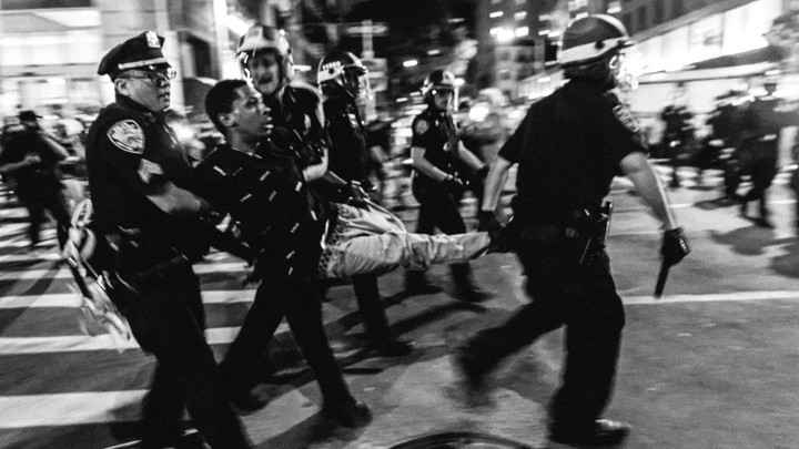 Police arrest a protester in New York City.