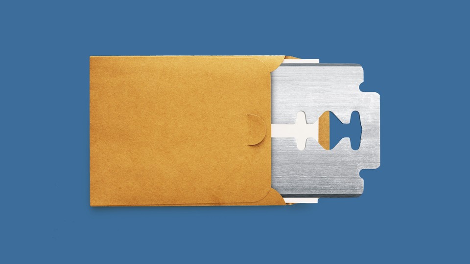 Illustration showing a bux cutter emerging from an envelope