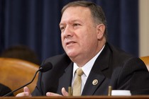 Mike Pompeo questions Hillary Clinton during a Benghazi Committee meeting