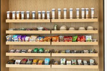 A snack shelf at a tech company