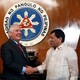 Philippine President Rodrigo Duterte shakes hands with visiting U.S Secretary of State Rex Tillerson