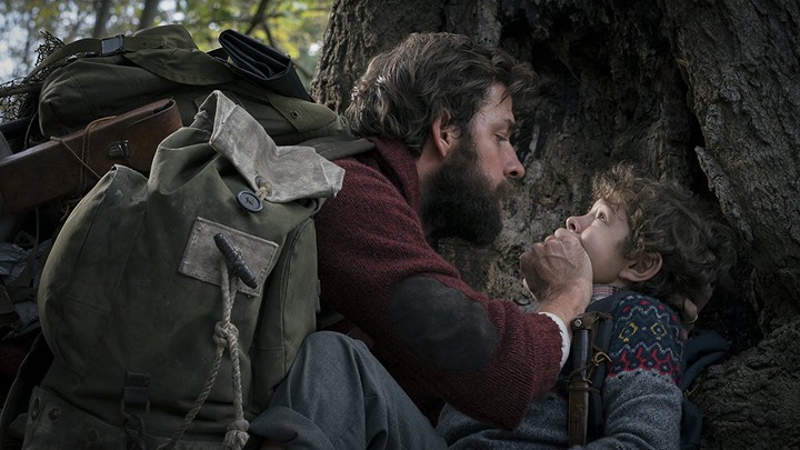 John Krasinski and Noah Jupe in 'A Quiet Place'