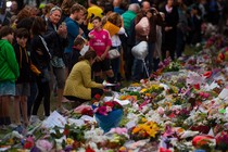 Flowers are laid out for the victims of the Christchurch mosque shootings.