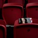 A shirt for Democratic presidential nomineeKamala Harris hangs on a seat before a campaign rally at the University of Nevada at Las Vegas