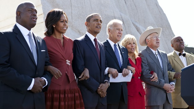 President Barack Obama, First Lady Michelle Obama, Vice President Joe Biden and Dr. Jill Biden