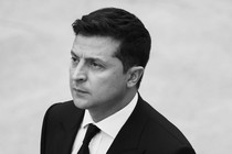 A close-up of the president of Ukraine