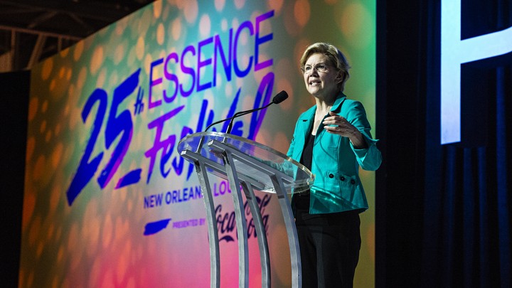 Senator Elizabeth Warren onstage at the Essence Festival in New Orleans, Louisiana