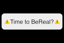 Animation of "Time to BeReal?" boxes appearing, again and again