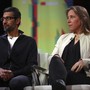 Google CEO Sundar Pichai and YouTube CEO Susan Wojcicki seated side by side