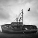 An old boat pulled from the water in Sitka, Alaska.