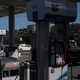 Chevron gas pumps in the late afternoon