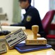 An illustration picture shows deportation stamps which are used by the German federal police "Bundespolizei" to stamp ID documents of rejected asylum seekers, in Rosenheim, southern Germany, January 25, 2016.